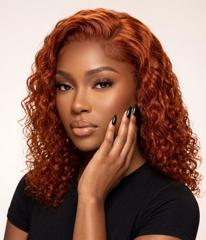Peruvian 13x4 Lace Frontal Wig Water Curl Orange