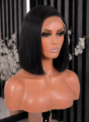 Peruvian 13x4 Lace Frontal Wig Blunt Bey Bob Nat