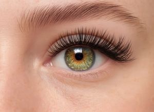 eye with drama lashes