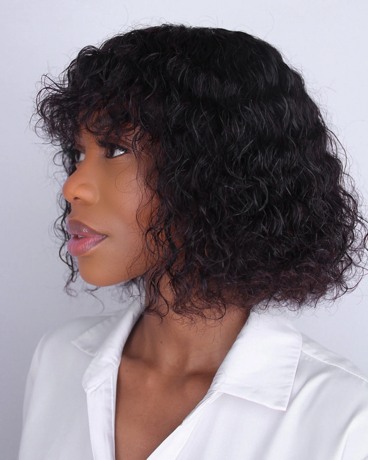Brazilian 4x4 Lace Wig Straight 16" and Zoe Water Wave Fringe