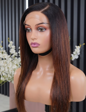 Peruvian HD 4x4 Straight Bob Wig T1B24 14 Inch