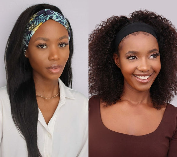 Brazilian Headband Kinky Curl 12"& Headband Straight 18" Combo