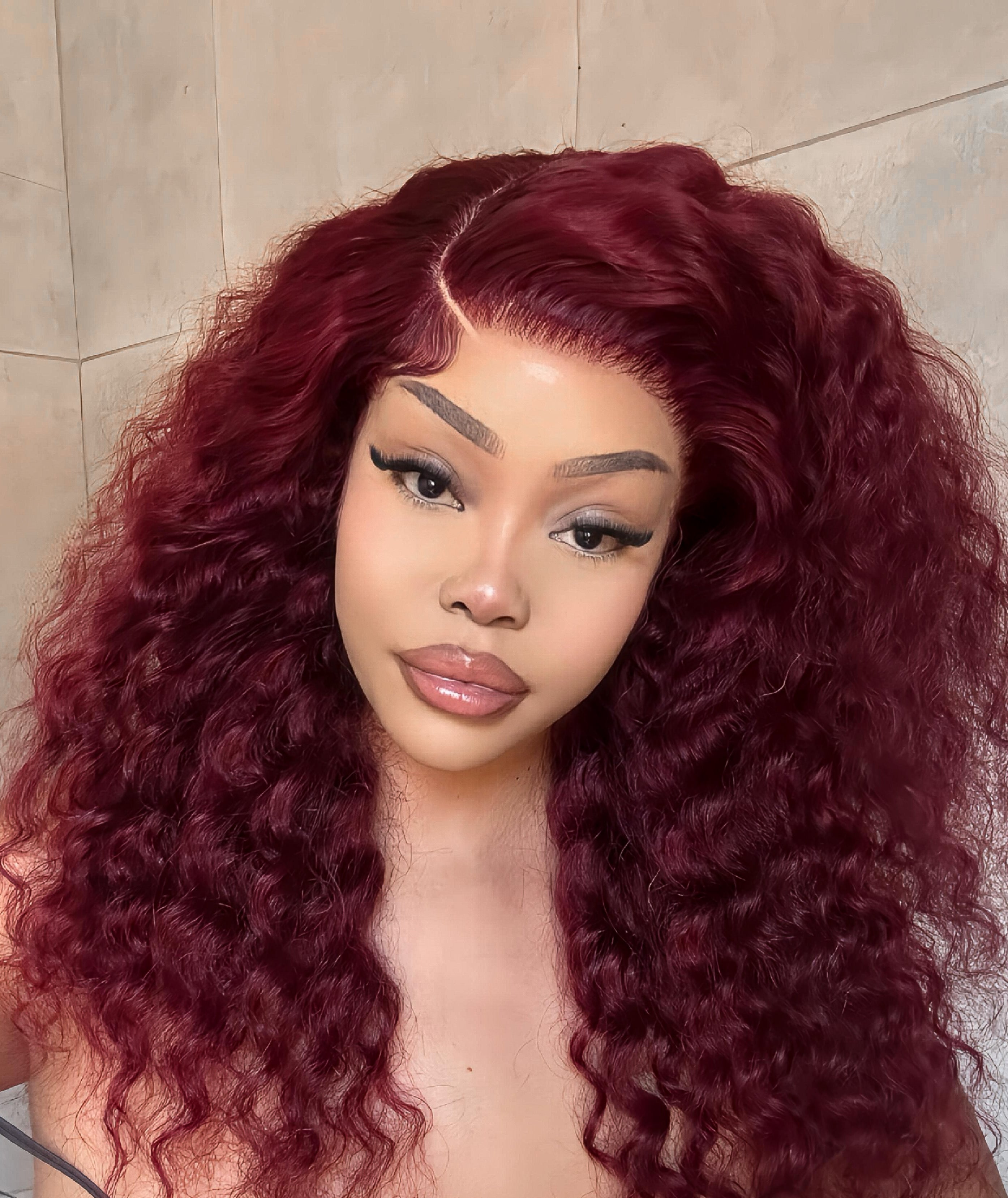 Peruvian LUX 13x4 Lace Frontal Wig Deep Wave Col 99J 18 Inch