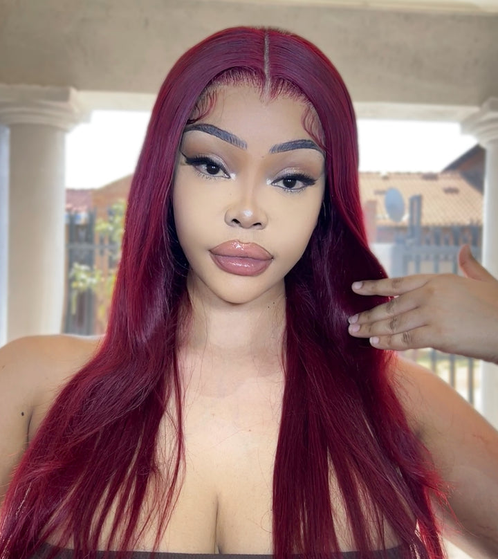 Peruvian LUX 13x4 Lace Frontal Wig Straight Col 99J 18 Inch