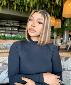 Peruvian Lace Front Wig Kimmie Balayage - 8"