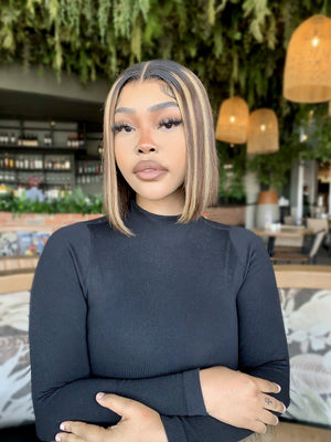 Peruvian Lace Front Wig Kimmie Balayage - 8"