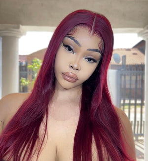 Peruvian LUX 13x4 Lace Frontal Wig Straight Col 99J 18 Inch