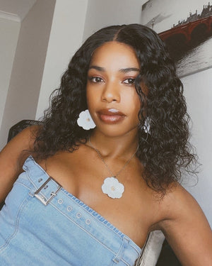 Brazilian Lace Front Wig Straight 16" & 4x4 Water Wave 12"