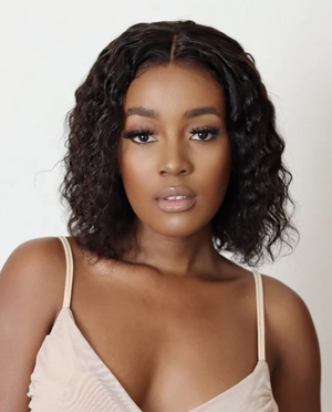 Brazilian Lace Front Wig Straight 16" and 4x4 Water Wave Wig 8"