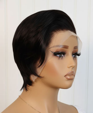 Brazilian 13x4 Lace Frontal Wig Pixie Cut Col