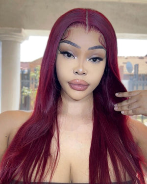 Peruvian LUX 13x4 Lace Frontal Wig Straight Col 99J 18 Inch