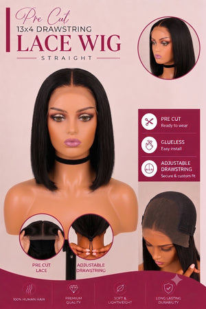 Brazilian 13x4 Drawstring Lace Wig Straight