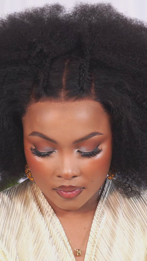 Peruvian Lace Frontal Wig Afro Curl 14 Inch