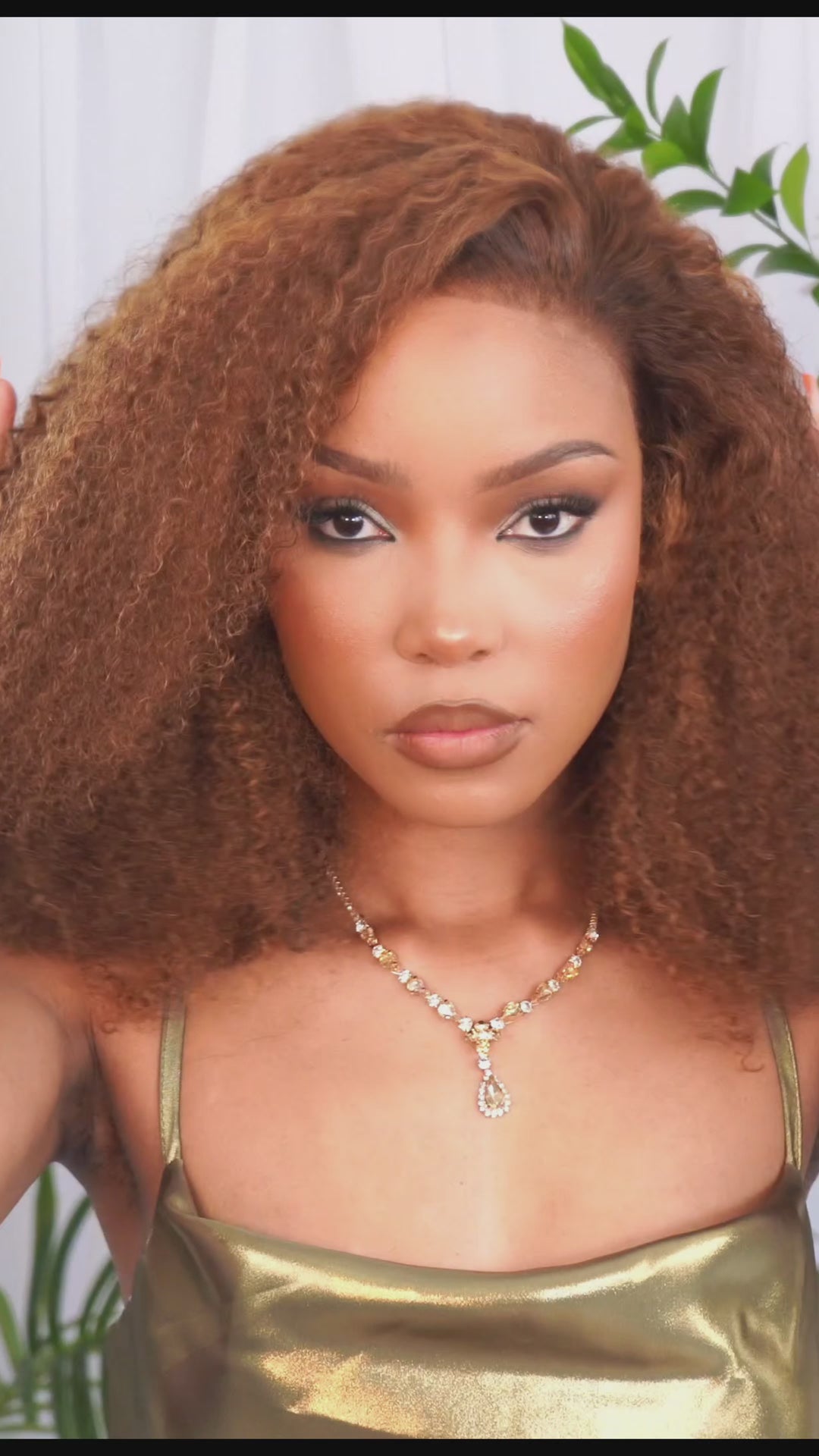 Brazilian Lace Frontal Wig Afro Curly Col 430 18 inch