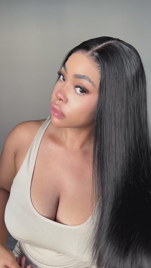 Peruvian 9x6 Pre Cut Pre Bleached Straight Lace Wig