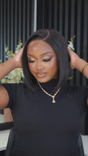 Super Double Drawn Vietnamese 5x5 Lace Wig Straight Col Natural 10 Inch