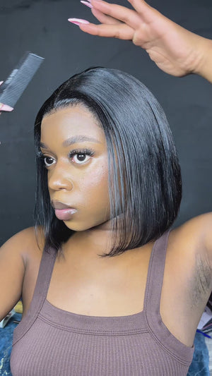 Brazilian Lace Frontal Wig Blunt Bey Bob 8 Inch