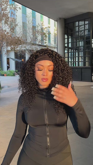 Brazilian Headband Wig - Jerry Curl - 18"