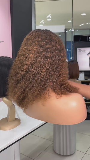 Brazilian Lace Wig  5x5 Deep Curl Col 1B4 18 Inch