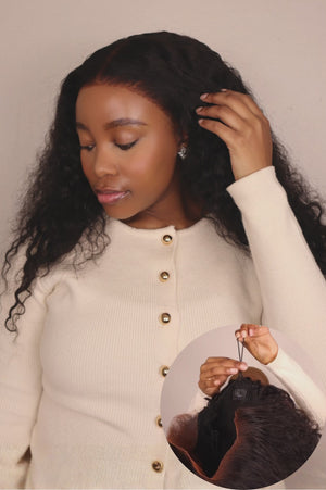 Pre Cut Peruvian 13x4 Drawstring Lace Wig Water Wave
