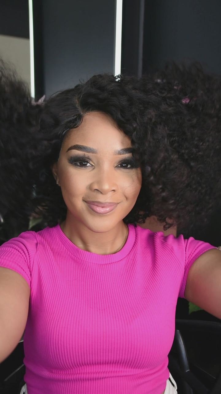 Brazilian T-Part Wig Curly - 12"