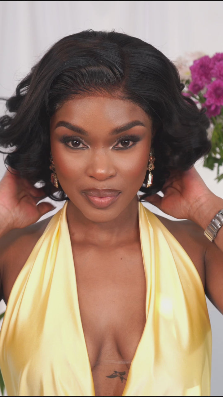Brazilian 5x5 Lace Wig Fumi Curl 8 Inch 1B