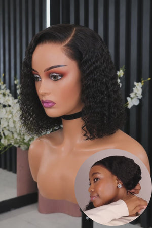 Drawstring Pre-Cut Peruvian 13x4 Lace Wig Water Wave