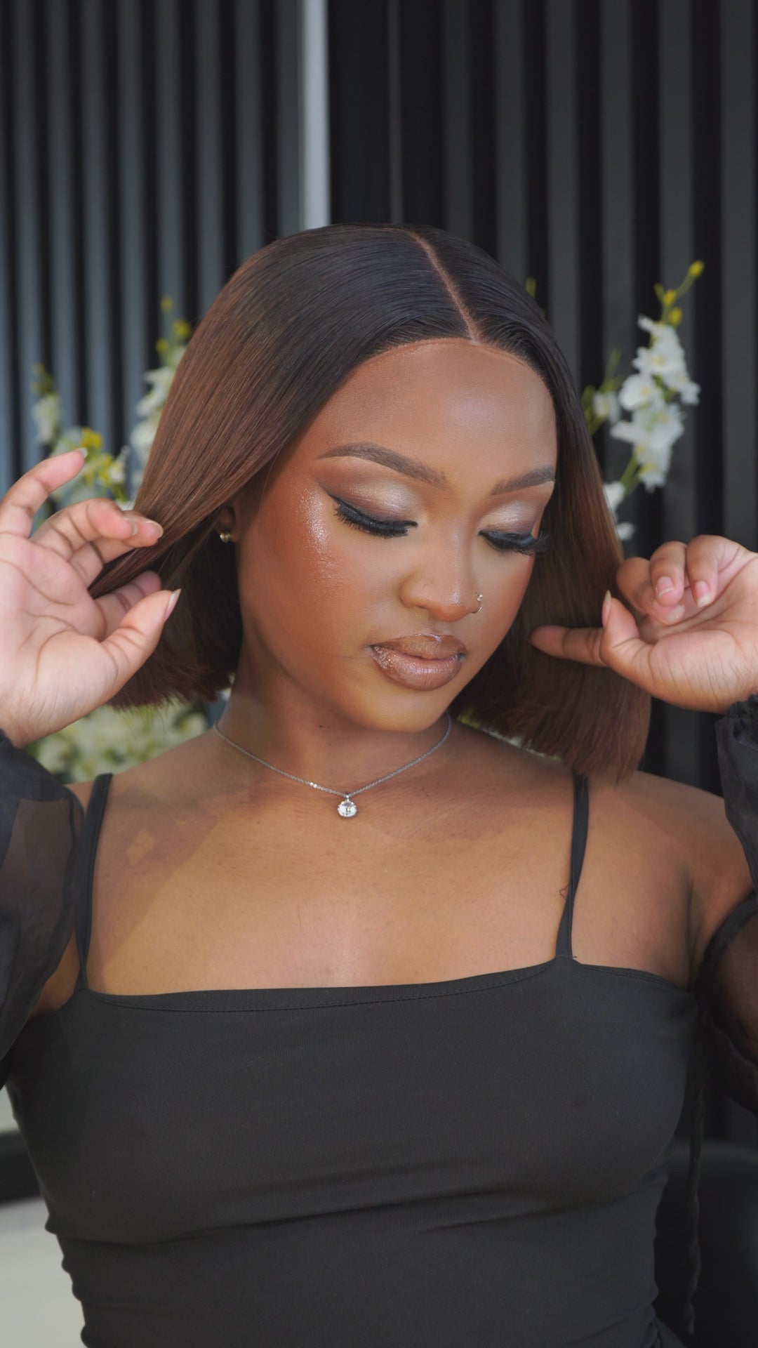 Super Double Drawn Vietnamese 5x5 Lace Wig Straight Col Ombre Brown 10 Inch