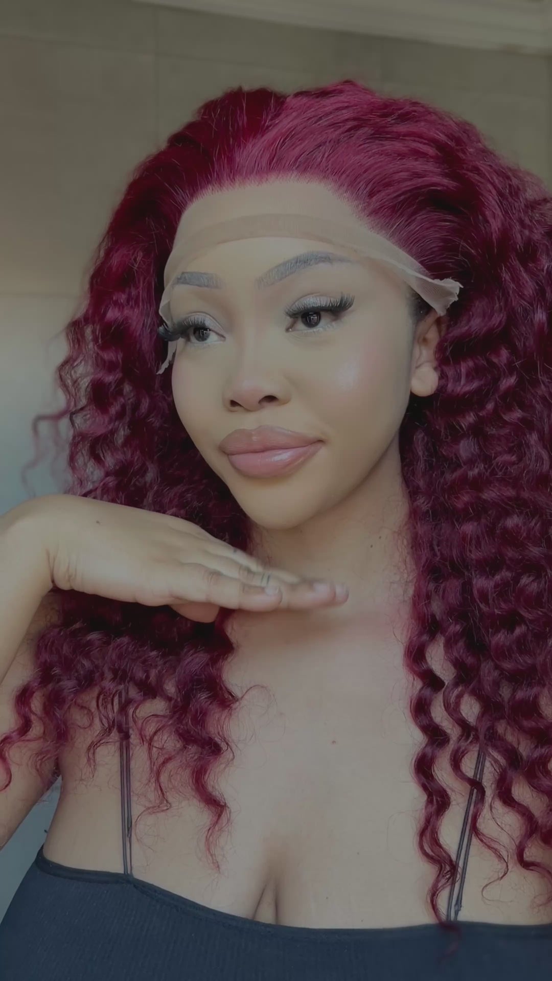 Peruvian LUX 13x4 Lace Frontal Wig Deep Wave Col 99J 18 Inch