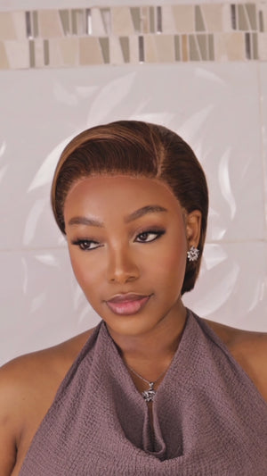 Brazilian 13x4 Lace Frontal Wig Pixie Cut Col