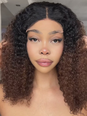 Brazilian Lace Wig  5x5 Deep Curl Col 1B4 18 Inch