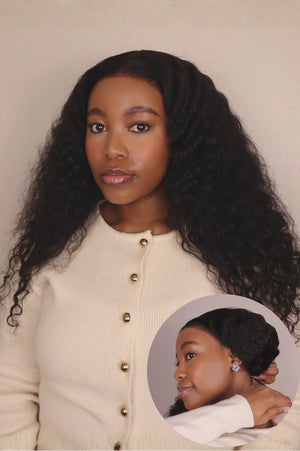 Drawstring Pre-Cut Peruvian 13x4 Lace Wig Water Wave