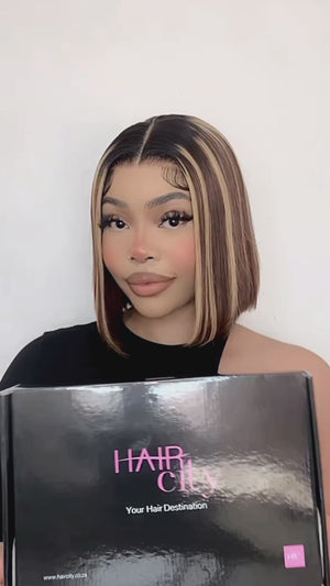 Peruvian Lace Front Wig Kimmie Balayage - 8"