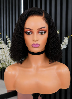 Drawstring Pre-Cut Peruvian 13x4 Lace Wig Water Wave