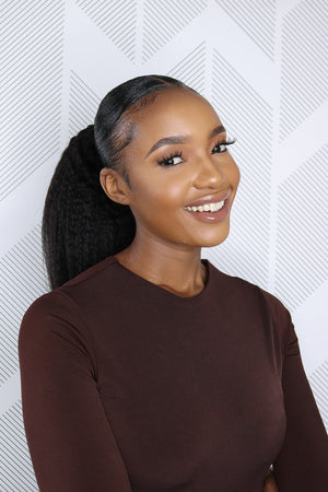 Kinky Straight Clip In Ponytail - 18"