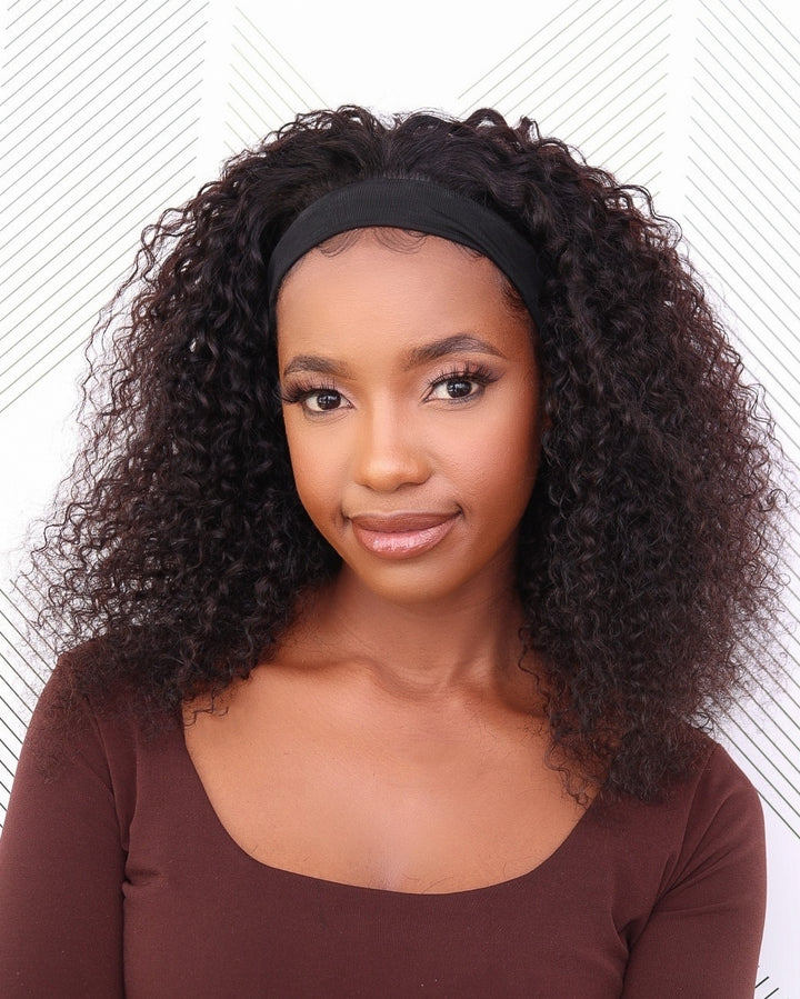 Brazilian Headband Wig - Jerry Curl - 12"