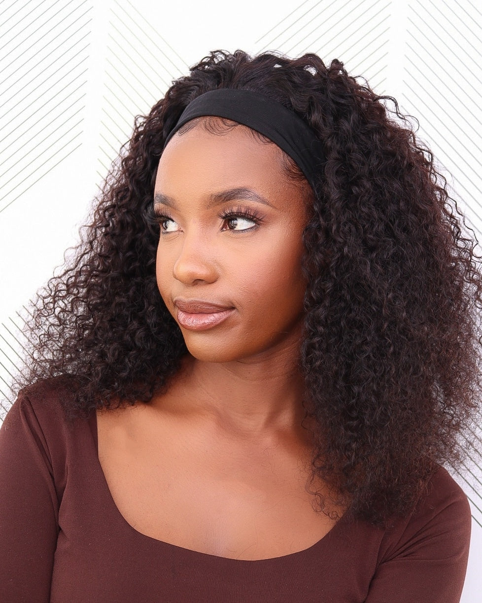 Brazilian Headband Wig - Jerry Curl - 12"